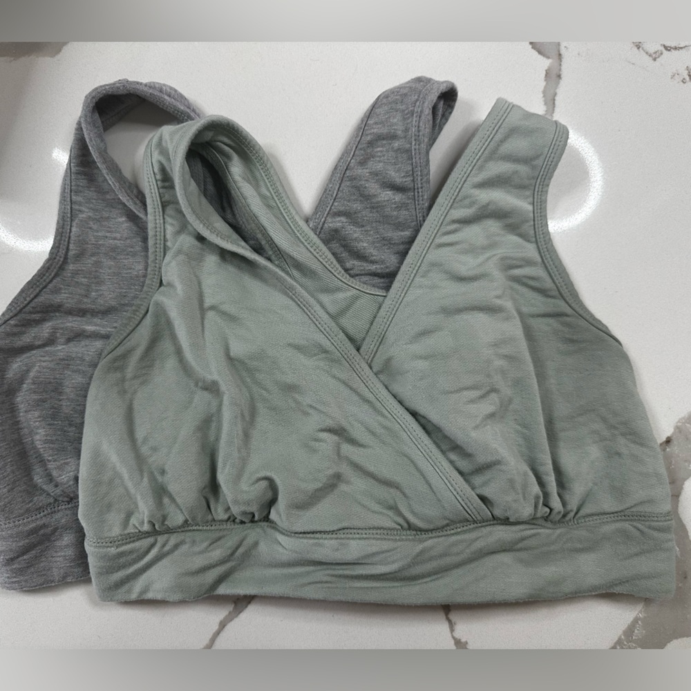 Kindred Bravely Gray and Sage Nursing Bras
